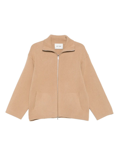  Soft Goat Zip Cardigan - Neutrals 