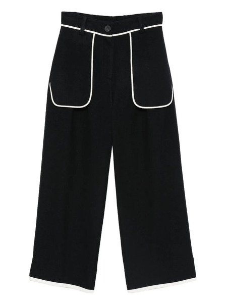  Soh Contrasting-trim Trousers - Blue 