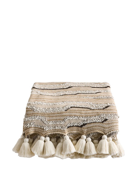  Soho Home Cloud Knitted Tassel-detail Throw - Neutrals 