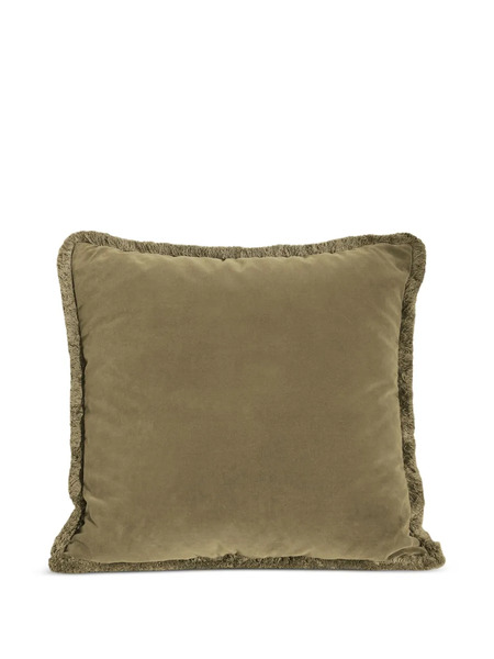  Soho Home Margeaux Fringed Square Cushion (50cm X 50cm) - Green 