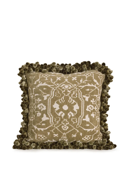  Soho Home Pompom-detail Cushion - Green 