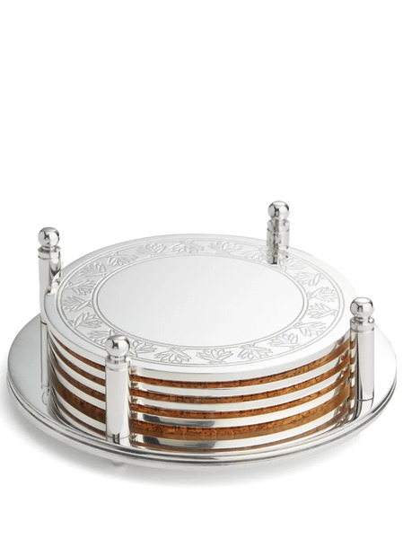  Soho Home Rochester Engraved Coaster Set - Silver 