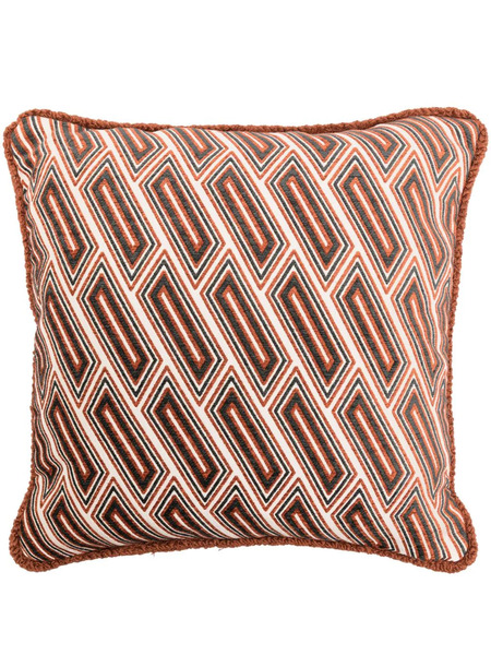  Soho Home Vende Geometric-pattern Cushion (50cm X 50cm) - Brown 