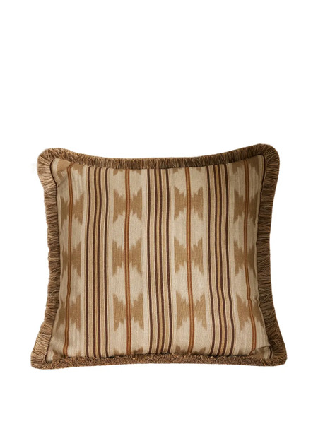  Soho Home Watkins Striped Fringed Cushion - Brown 