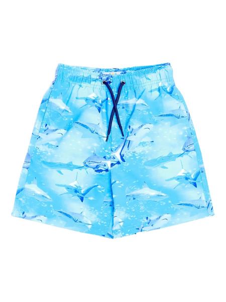  Soliswim Kids Abstract-pattern Swim Shorts - Blue 