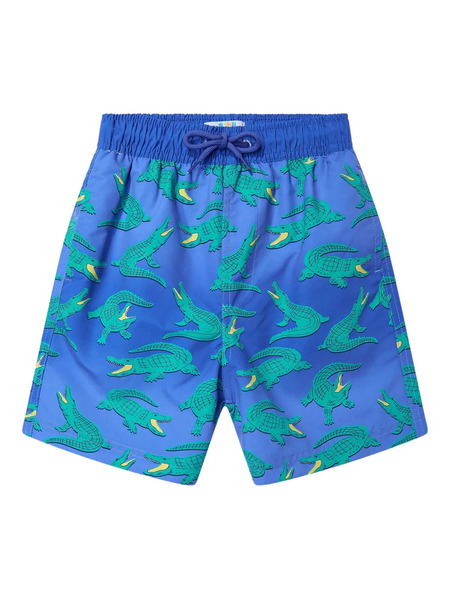  Soliswim Kids Crocodile-print Swim Shorts - Blue 