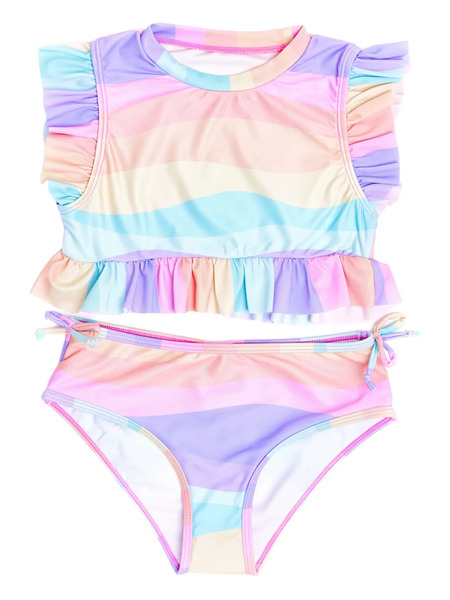  Soliswim Kids Ruffled Tankini - Purple 