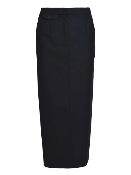  Solotre Button Pocket Midi Skirt - Blue 