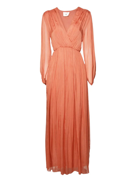  Solotre V-neck Long-sleeved Dress - Red 