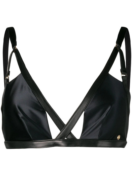  Something Wicked Jade Satin Bra - Black 