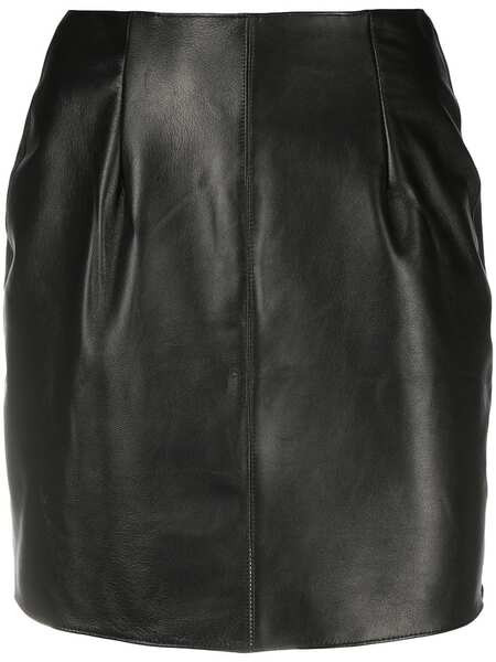 Something Wicked Mia Leather Mini Skirt - Black 
