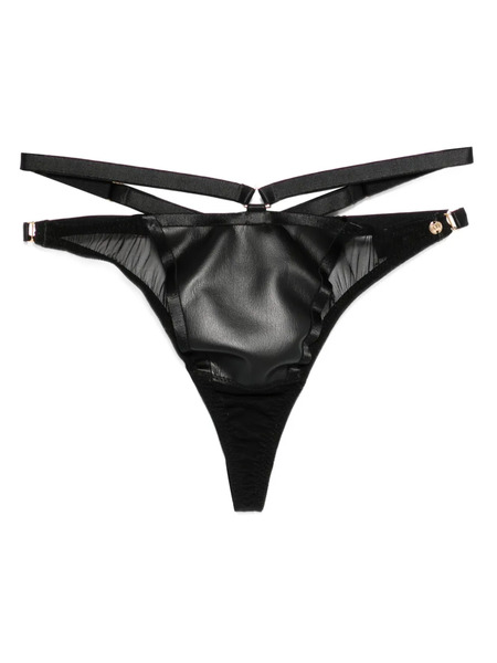  Something Wicked Mia Strappy Panelled Thong - Black 