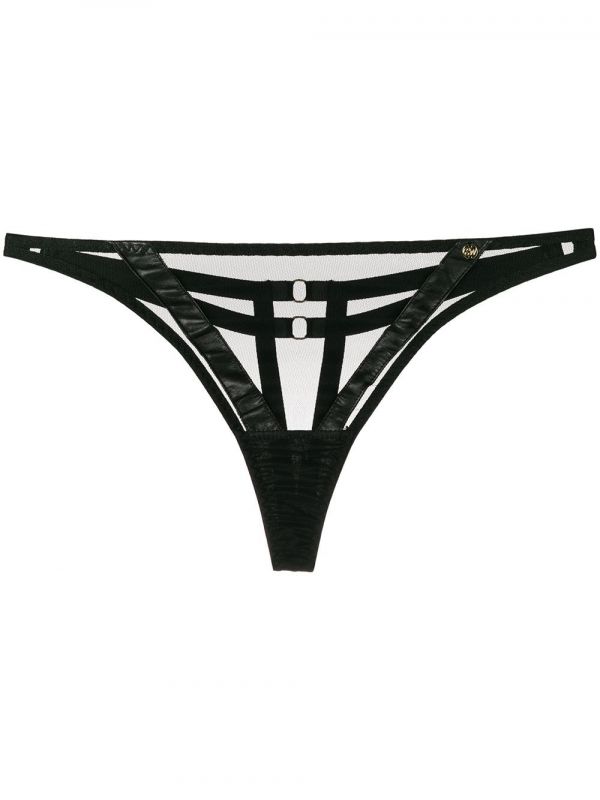  Something Wicked Nina Sheer Style Thong - Black 