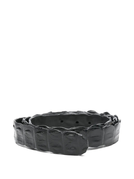  Sommet Crocodile-leather Belt - Black 