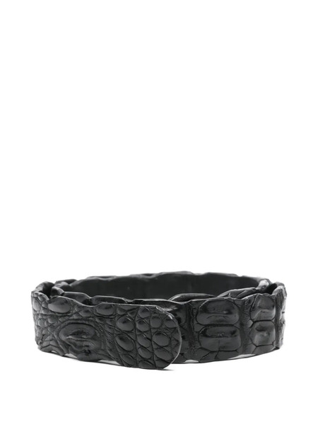  Sommet Crocodile-leather Belt - Black 