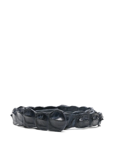  Sommet Crocodile-leather Belt - Blue 