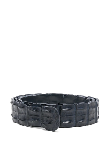  Sommet Crocodile-leather Belt - Blue 