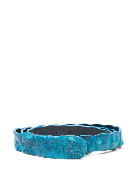  Sommet Crocodile-leather Belt - Blue 