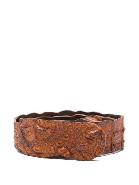  Sommet Crocodile-leather Belt - Brown 