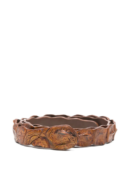  Sommet Crocodile-leather Belt - Brown 
