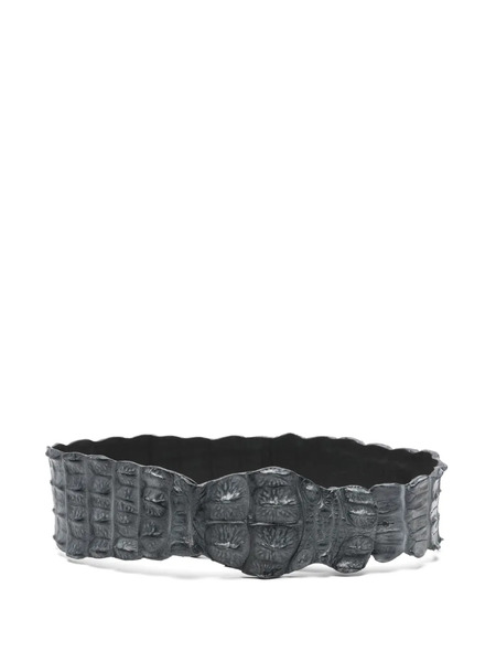  Sommet Crocodile-leather Belt - Grey 