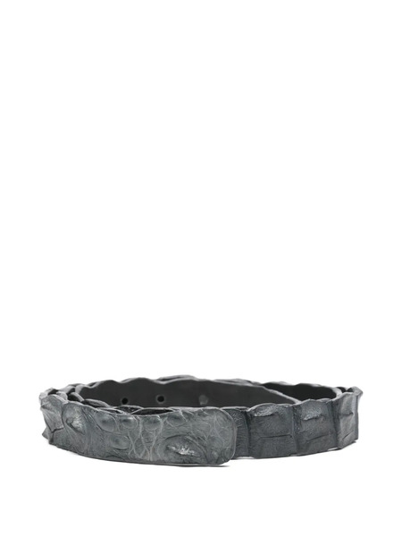  Sommet Crocodile-leather Belt - Grey 