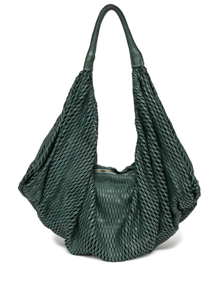  Sommet Laser-cut Zip Shoulder Bag - Green 