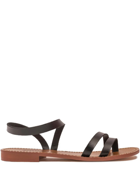  Sommet Leather Ankle-strap Sandals - Black 