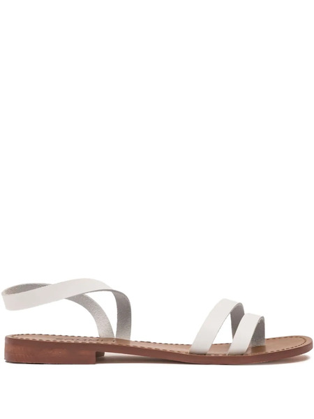  Sommet Leather Ankle-wrap Sandals - White 