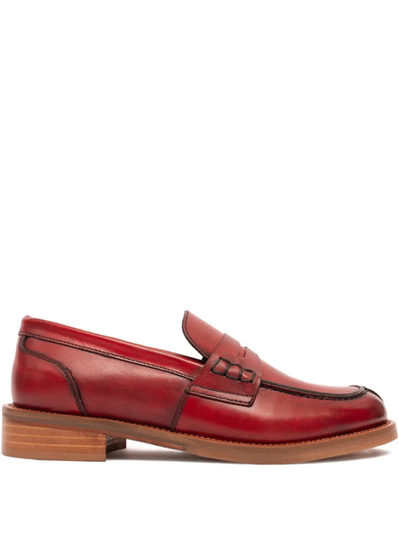  Sommet Penny Leather Loafers - Red 