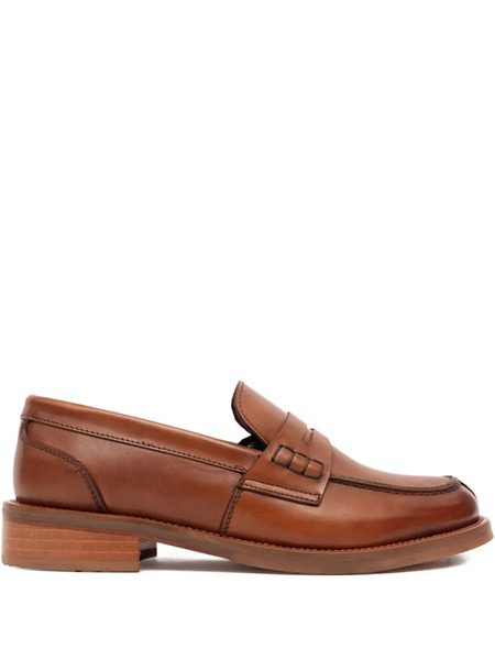  Sommet Penny-strap Leather Loafers - Brown 
