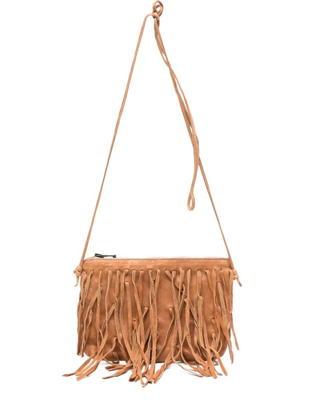  Sommet Small Fringe-detail Leather Crossbody Bag - Brown 