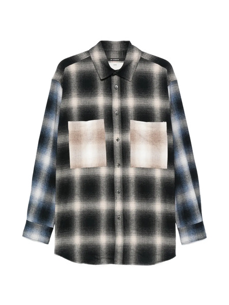  Song For The Mute Check-pattern Chest-pocket Overshirt - Black 