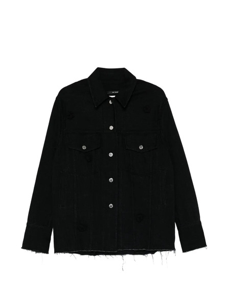  Song For The Mute 'daisy' Button Distressed Jacket - Black 