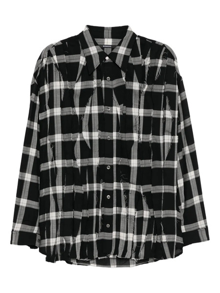  Songzio Checkered-plaid Shirt - Black 