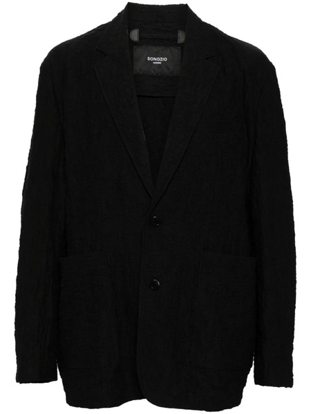  Songzio Crease-effect V-neck Jacket - Black 