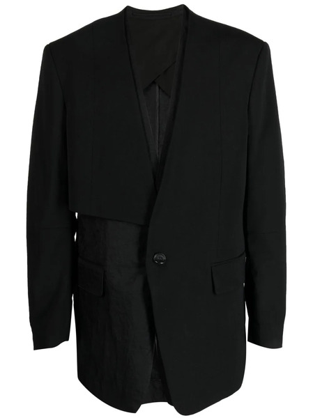  Songzio Layered Collarless Blazer - Black 