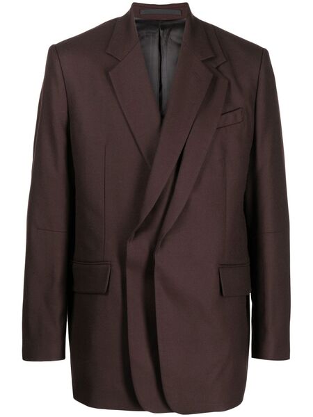  Songzio Layered Notched Blazer - Brown 