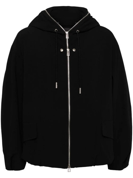  Songzio Multi-dart-embroidered Hooded Jacket - Black 