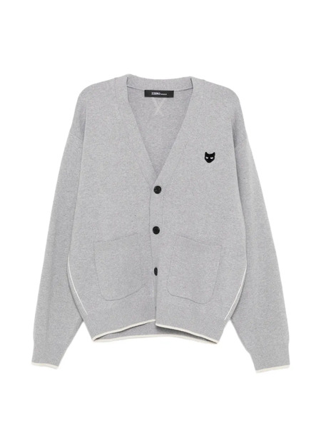  Songzio Panther-embroidered Cardigan - Grey 