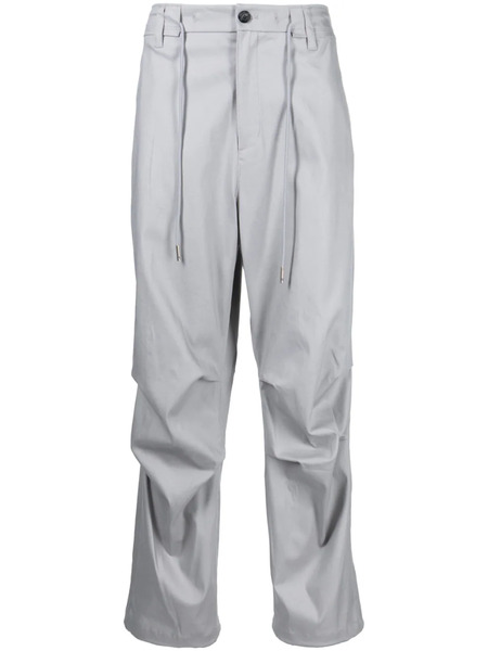  Songzio Ruched Drawstring Straight-leg Trousers - Grey 