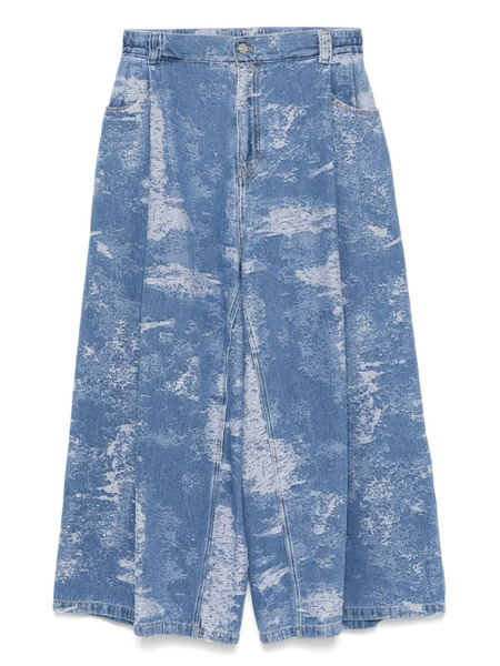  Songzio Structured Crop Wide-leg Jeans - Blue 