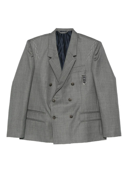  Sonia Carrasco Double-breasted Shoulder-detail Jacket - Grey 