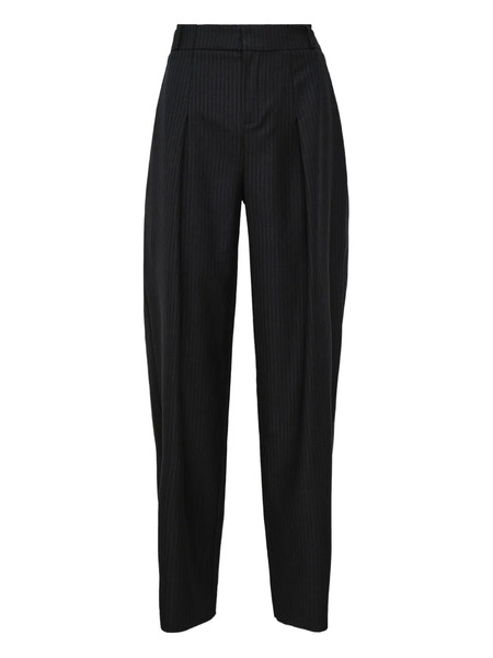  Sonia Carrasco Pleated Pinstripe Trousers - Black 
