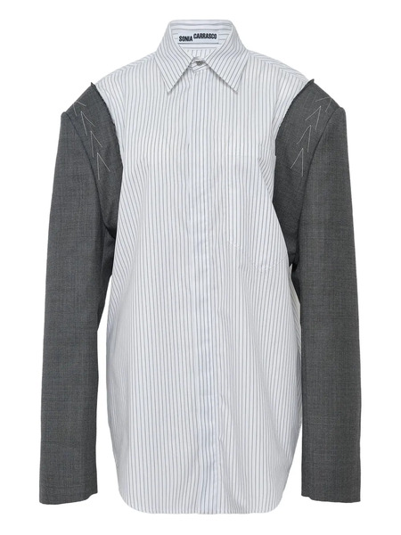  Sonia Carrasco Striped Tailored-sleeve Shirt - White 