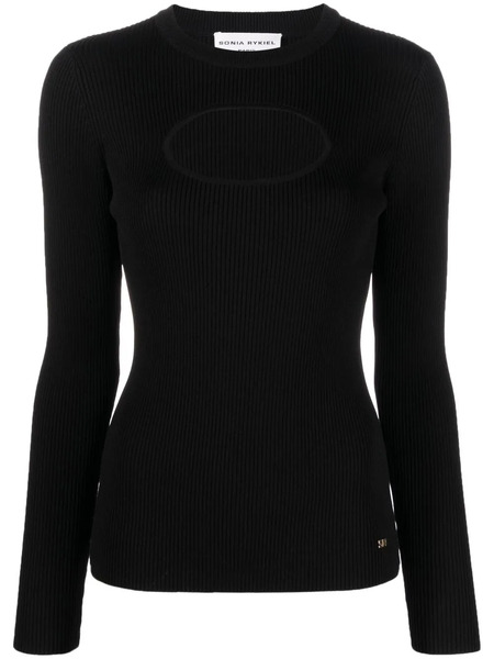  Sonia Rykiel Cut-out Long-sleeve Top - Black 