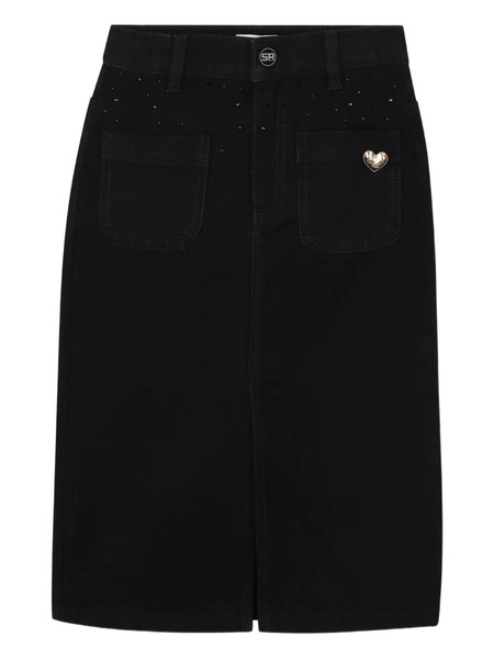  Sonia Rykiel Enfant Denim Midi Skirt - Black 