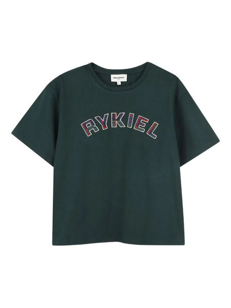  Sonia Rykiel Enfant Embroidered Logo T-shirt - Green 