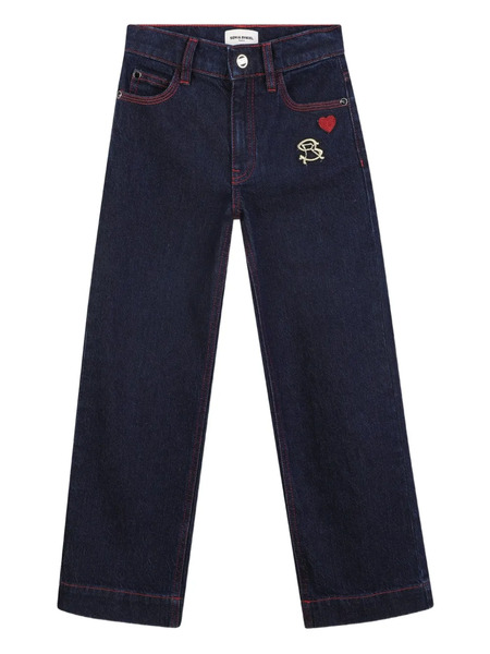  Sonia Rykiel Enfant Heart-embroidered Jeans - Blue 