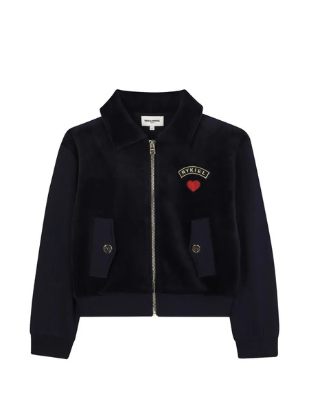  Sonia Rykiel Enfant Heart-patch Zip Hoodie - Blue 